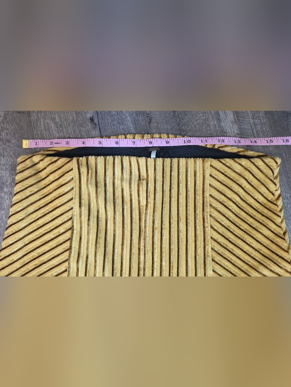 Free People Penny Pull On Velvet Ribbed Flare Pants Womens M Mustard Retro Stret - Picture 9 of 13